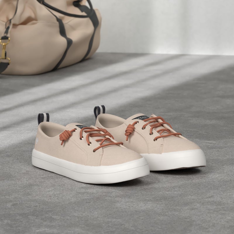 Sperry Womens Crest Vibe Linen Sneaker, Oat, 9 - Image 2